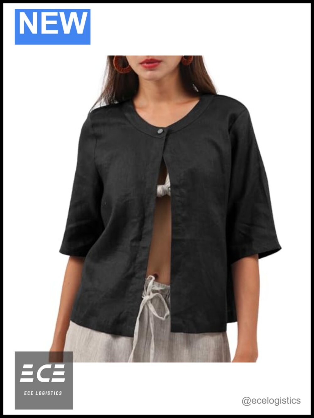 100% Linen Cropped Open Front Cardigan Shrug Summer Coverup